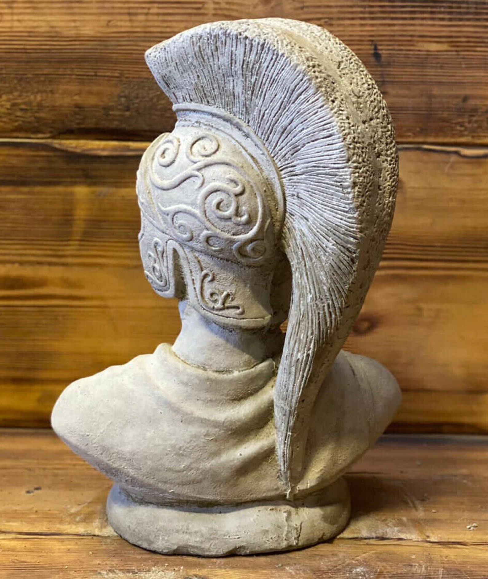 Stone Garden Roman Centurion Man Bust Statue Soldier Ornament Etsy