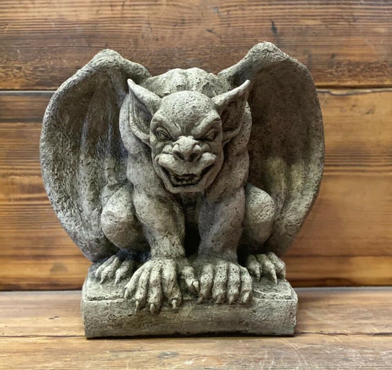 Stone Garden Gargoyle Gremlin Winged Gothic Ornament Etsy