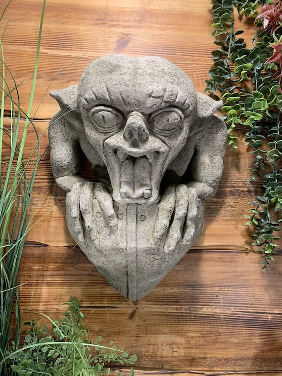 Stone Garden Large Gargoyle Gremlin Wall Plaque Hanger Ornament