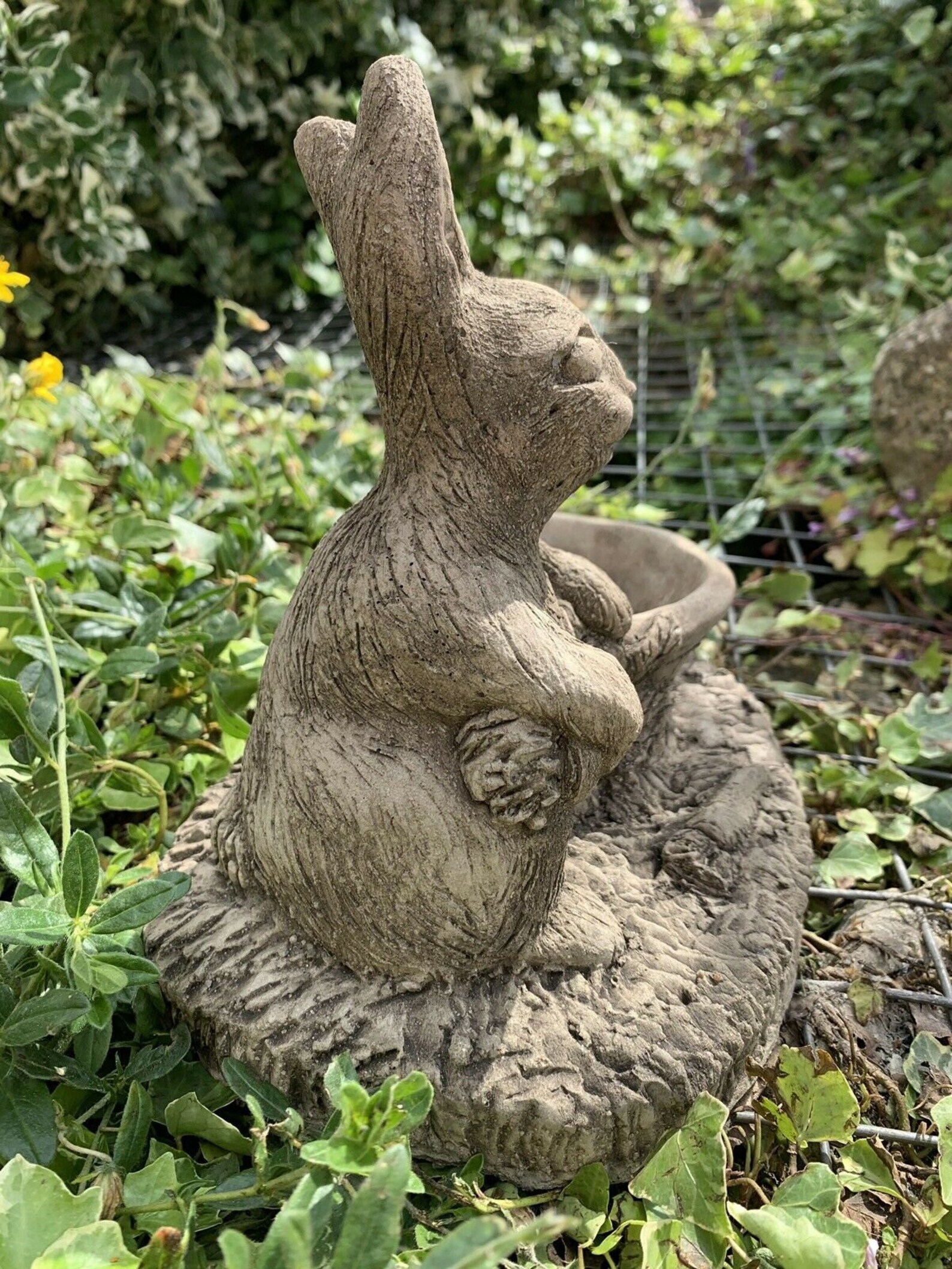 Stone Garden Cute Rabbit Planter Plant Pot Gift Concrete Etsy