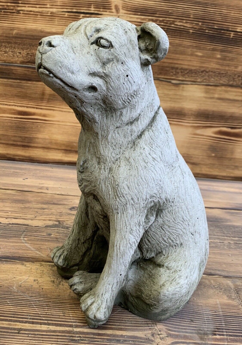 Stone Garden Staffordshire Bull Terrier Staffy Dog Statue Etsy UK