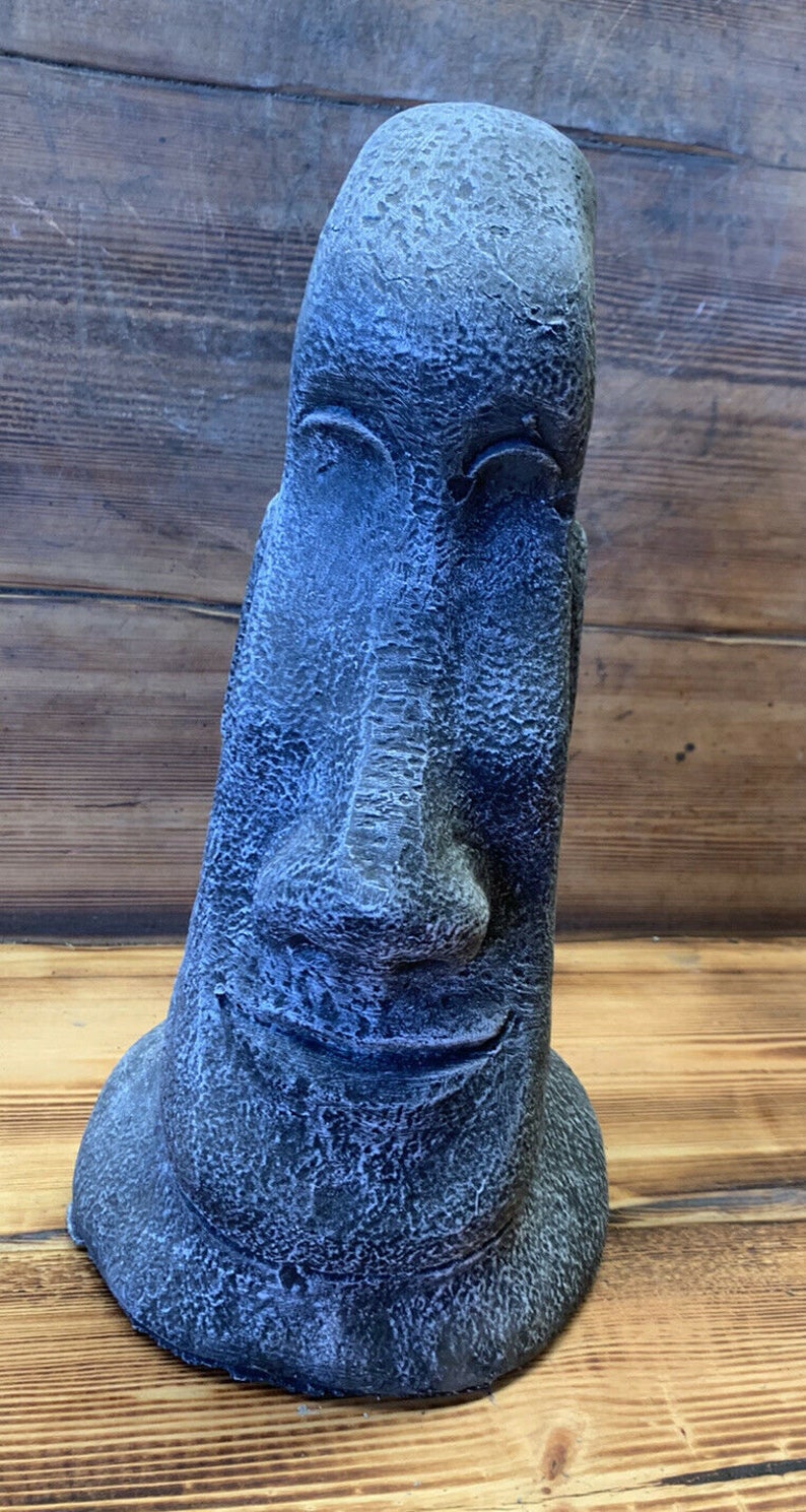Stone Garden Easter Island Head/ Moai/ Tiki Concrete Ornament Etsy