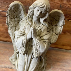 Stone Garden Praying Angel Woman Girl Statue Ornament - Etsy