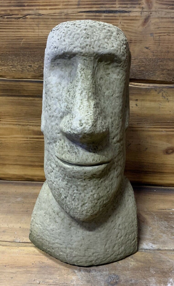 Miniature Moai Statue, Concrete Moai Garden Statue, Easter Island, Moai Face