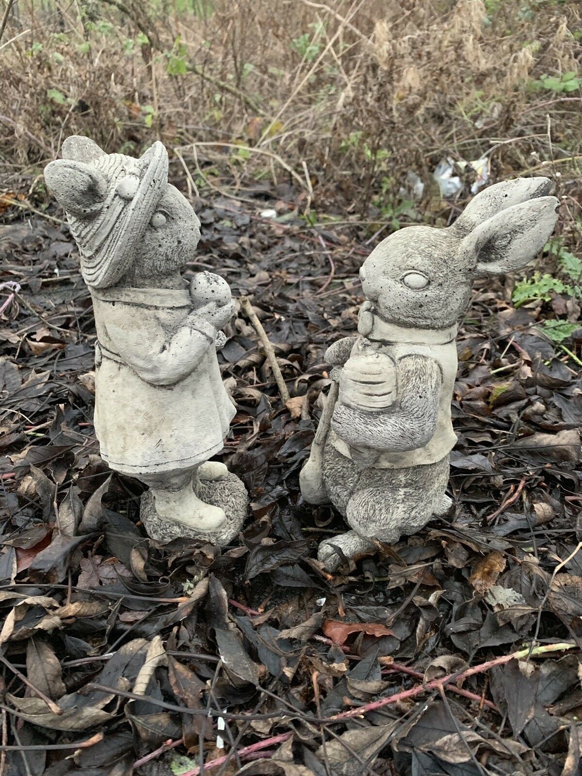 Stone Garden Wind in the Willows Pair of Rabbit Ornament Etsy UK