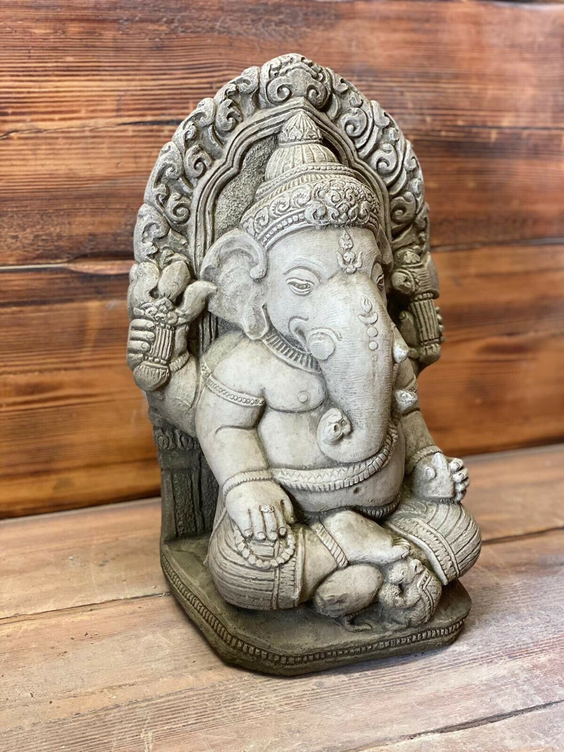 Stone Garden Large Ganesh Buddha Elephant Praying Statue Etsy UK