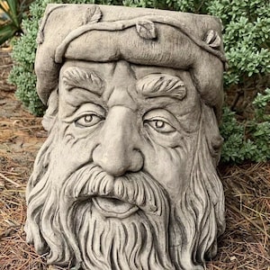 Stone Garden Wizard Flower Plant Pot Tree Man Garden Ornament