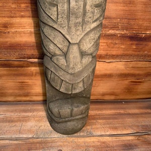 Stone Garden Large Totem Pole Easter Island African Head Tiki Statue Ornament imagem 2