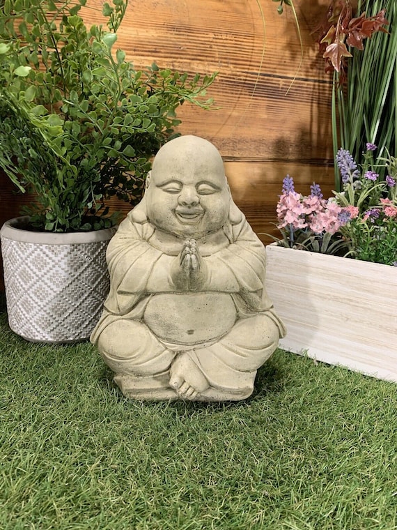 Stone Garden Happy Smiling Praying Buddha Buddha Statue Ornament