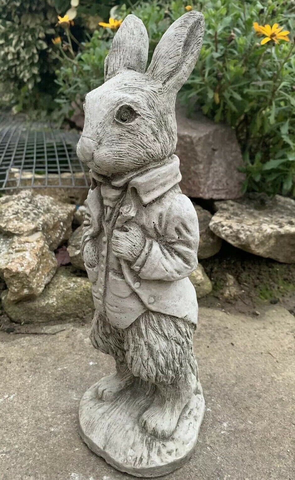 Stone Garden Peter Rabbit Hand Cast Stone Hare Statue Ornament | Etsy