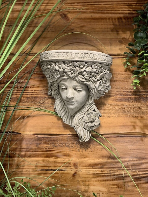 Stone Garden Lady Shelf Plaque Sconce Tree Hanging Ornament - Etsy