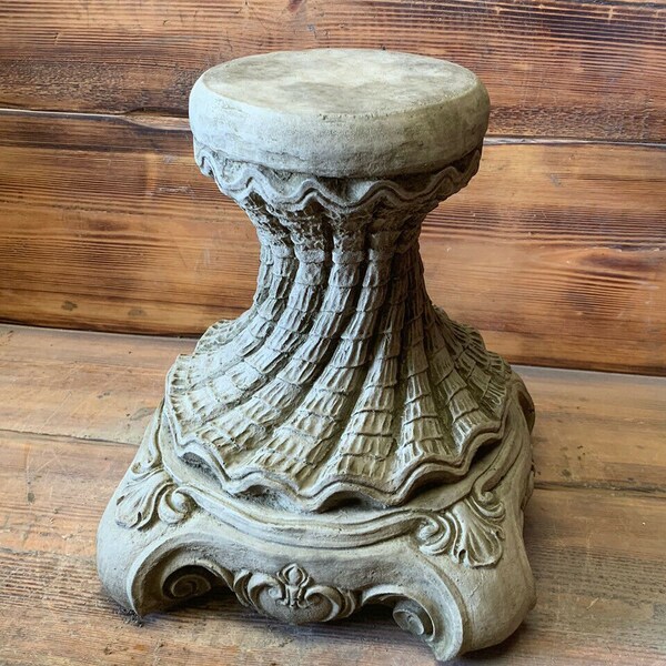 Stone Garden Round Solid Art Deco Style Heavy Plinth Column Pedestal Ornament