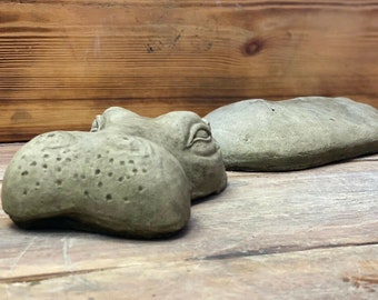 Stone Garden 2 Piece Laying Submerged Hippo Statue Ornament