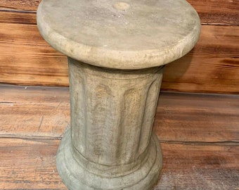 Stone Garden Large Round Solid Heavy Plinth Column Pedestal Ornament