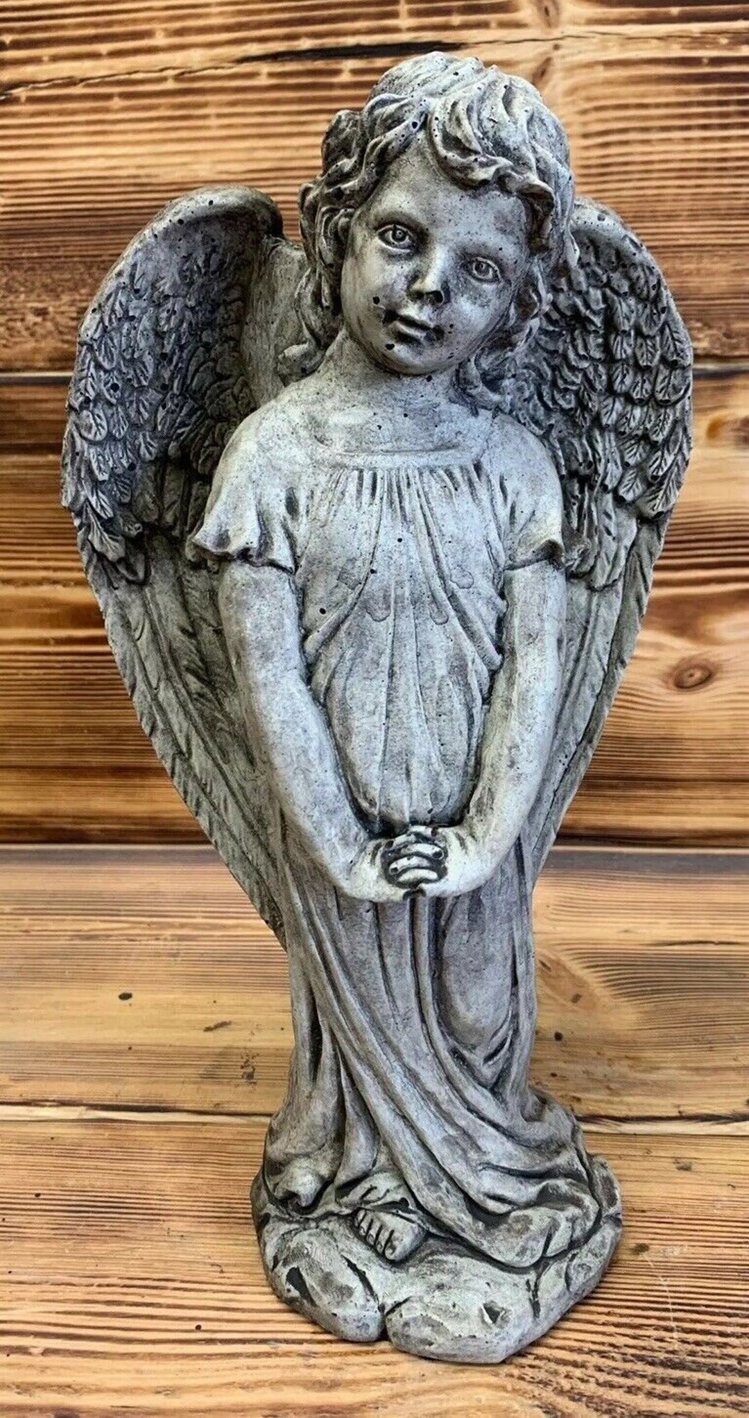 Stone Garden Cute Angel Cherub Statue Ornament - Etsy UK