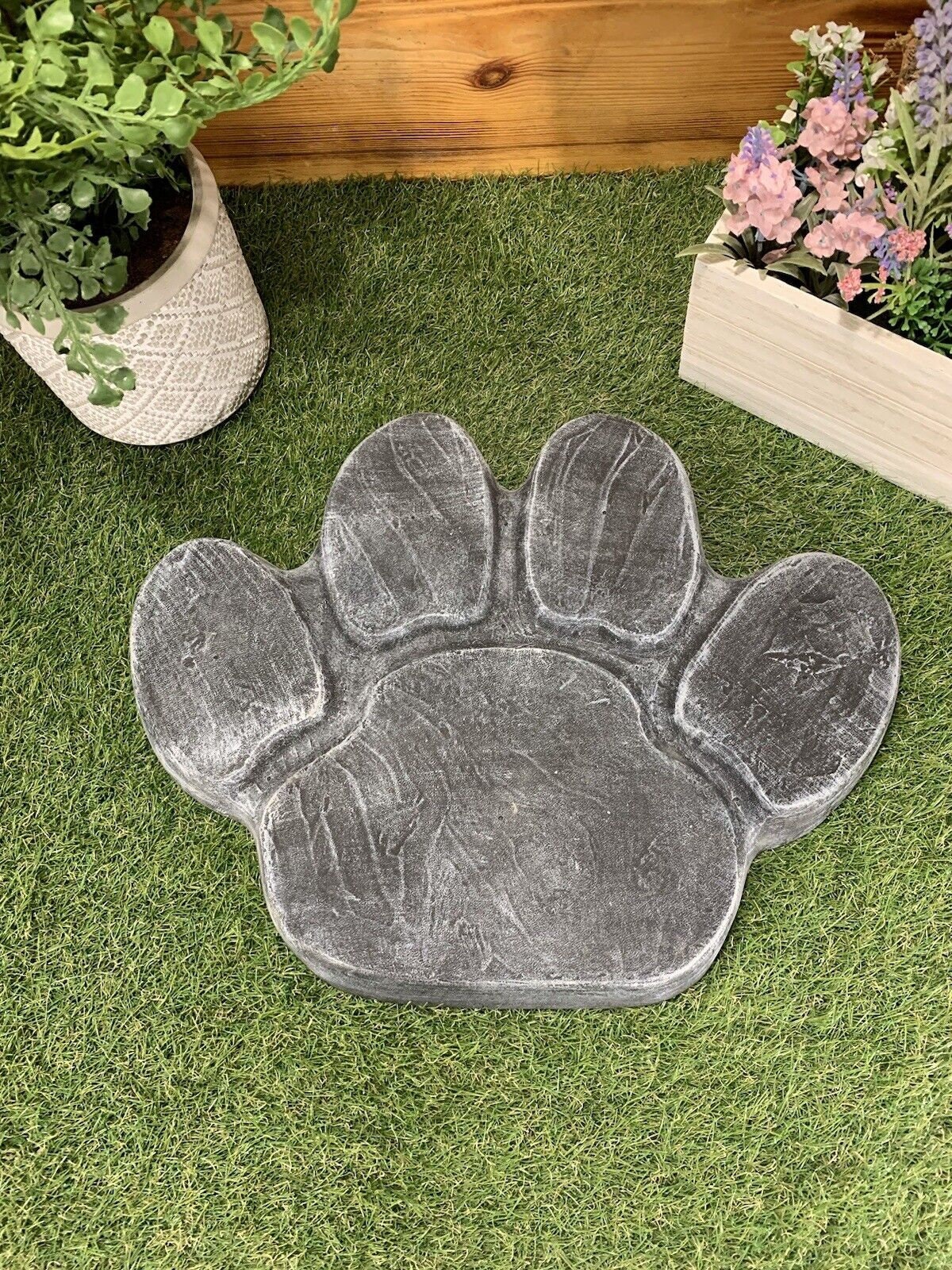 Stone Garden Large Paw Print Stepping Stone Memorial Dog Cat Etsy UK