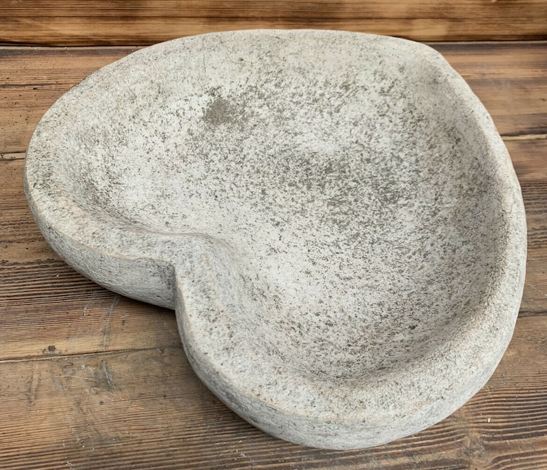 Stone Garden Bird Bath Bowl Love Heart Ornament Bird Bath Top Etsy