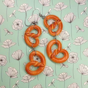 Pretzel Earrings, Food Jewelry