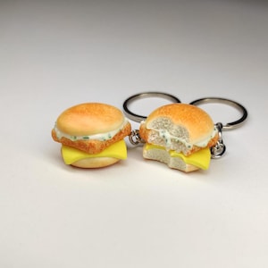 Filet-O-Fish, Burger Schlüsselanhänger, Miniatur Fast Food Accessoire
