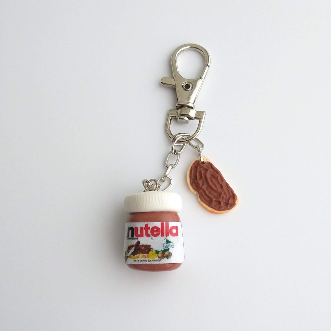 Nutella Jar and Chocolate Sandwich Charm Nutella Keychain Cute