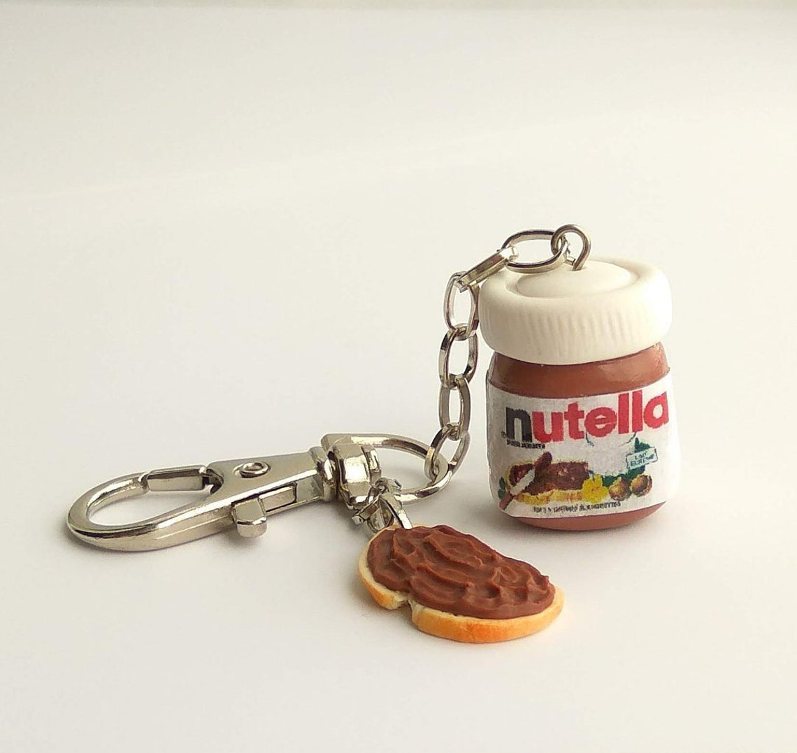 Nutella Jar and Chocolate Sandwich Charm Nutella Keychain Cute Etsy