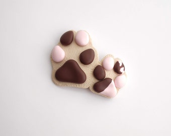 Puppy and dog paw brooch, Dog birthday gift, Two paw brooch, Animal lovers gift, Mothers day gift for mom, Pet paw brooch, Dog lovers gift