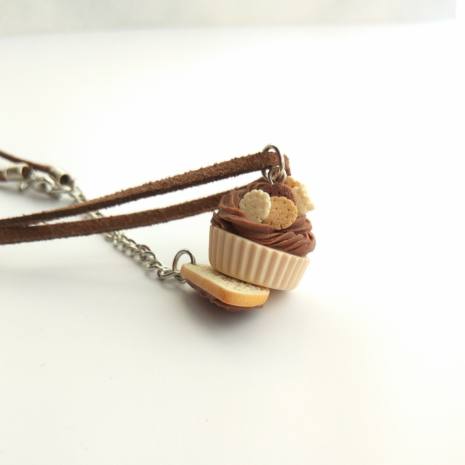 Chocolate Cupcake Necklace Cupcake Mom Gift Tiny Cookies Tiny Etsy