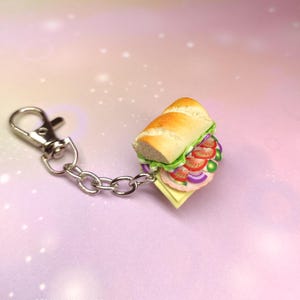 Porte-clés sandwich, breloque pour sac, cadeau truite