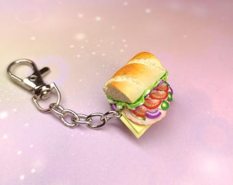 Sandwich keychain, Bag charm, Fake food gift