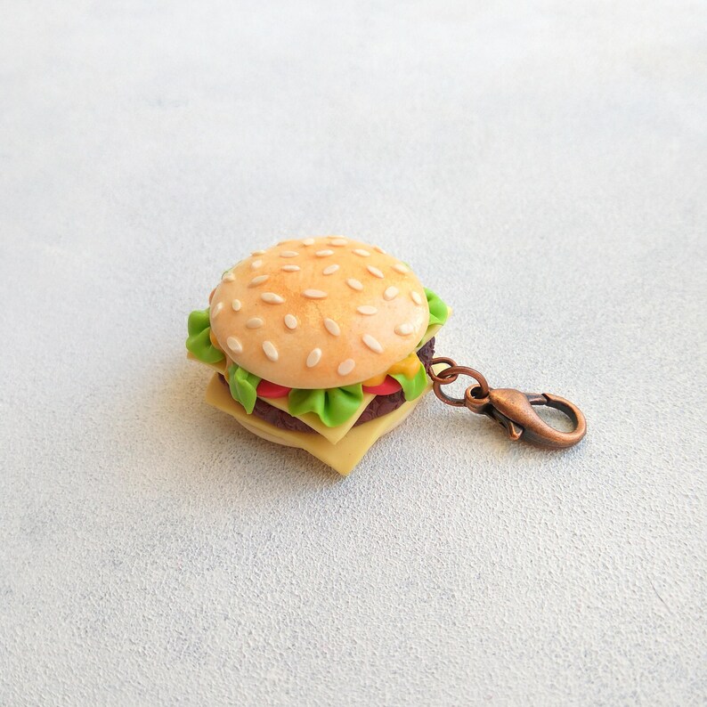 Fast food jewelry Hamburger Food charms Burger pendant Etsy