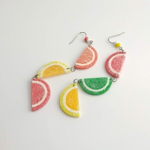 Sweet Love Heart Dangle Earrings, Cool Novelty Candy Childhood Fashion Earrings