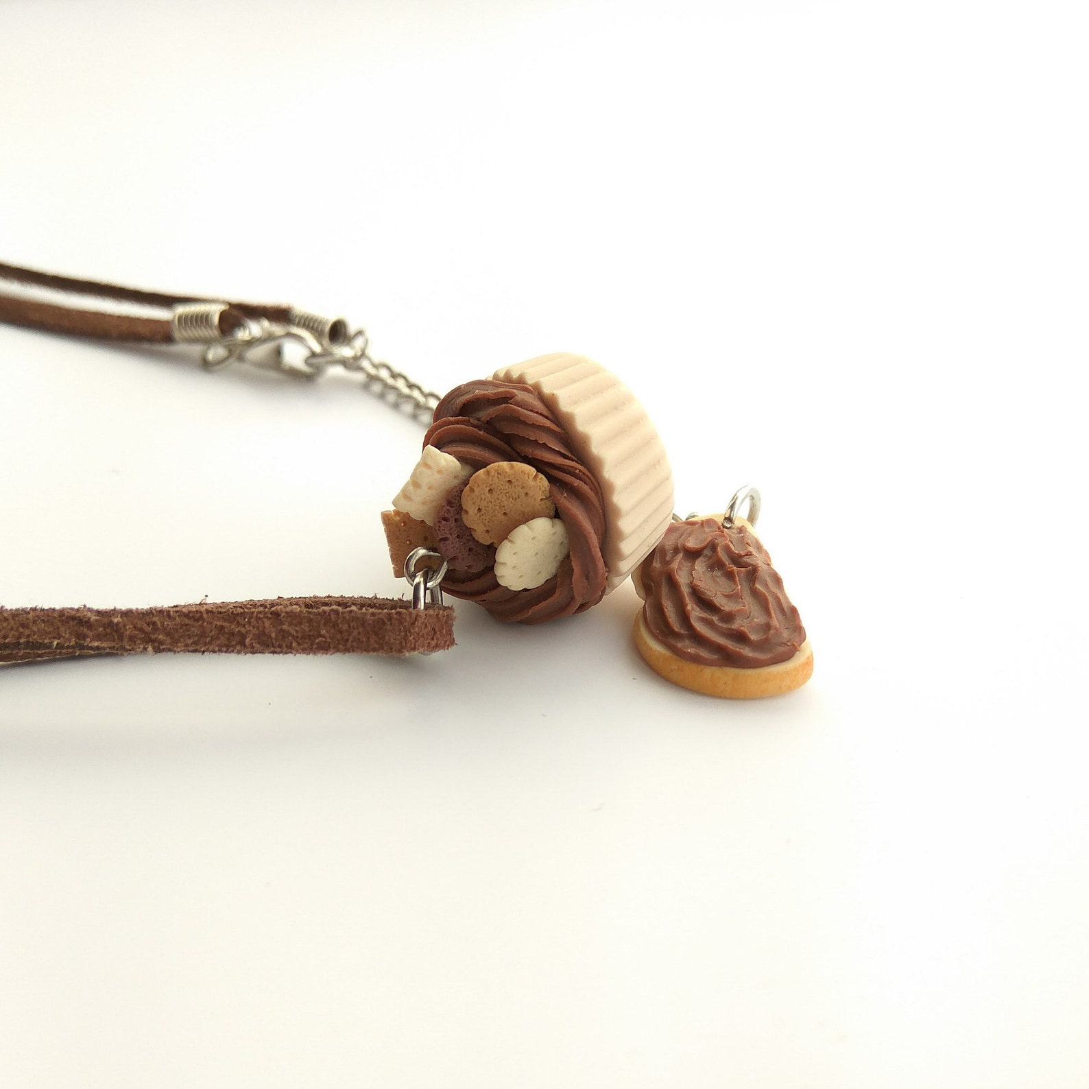 Chocolate Cupcake Necklace Cupcake Mom Gift Tiny Cookies Tiny Etsy