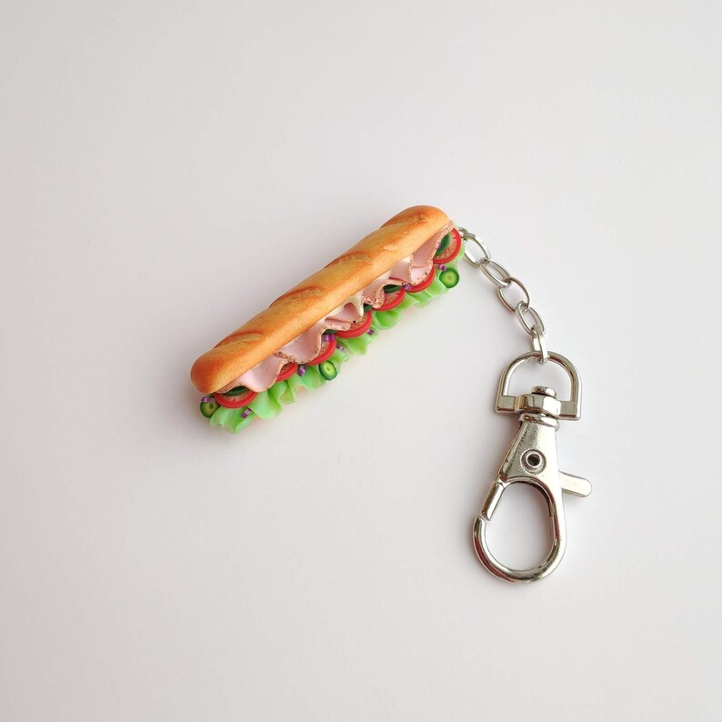 Ham sandwich charm Food keychain Fast food jewelry Etsy