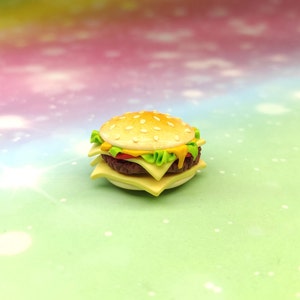 Burger magnet, Miniature Food, Refrigerator Magnet