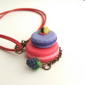Macaron Halskette, französischer Bonbonschmuck, französische Bäckerei Ladure