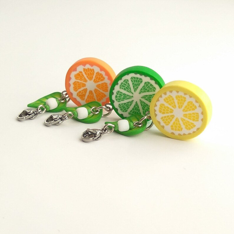 Lemon Orange Lime Charm Cute keychains Handbag charms Citrus Etsy