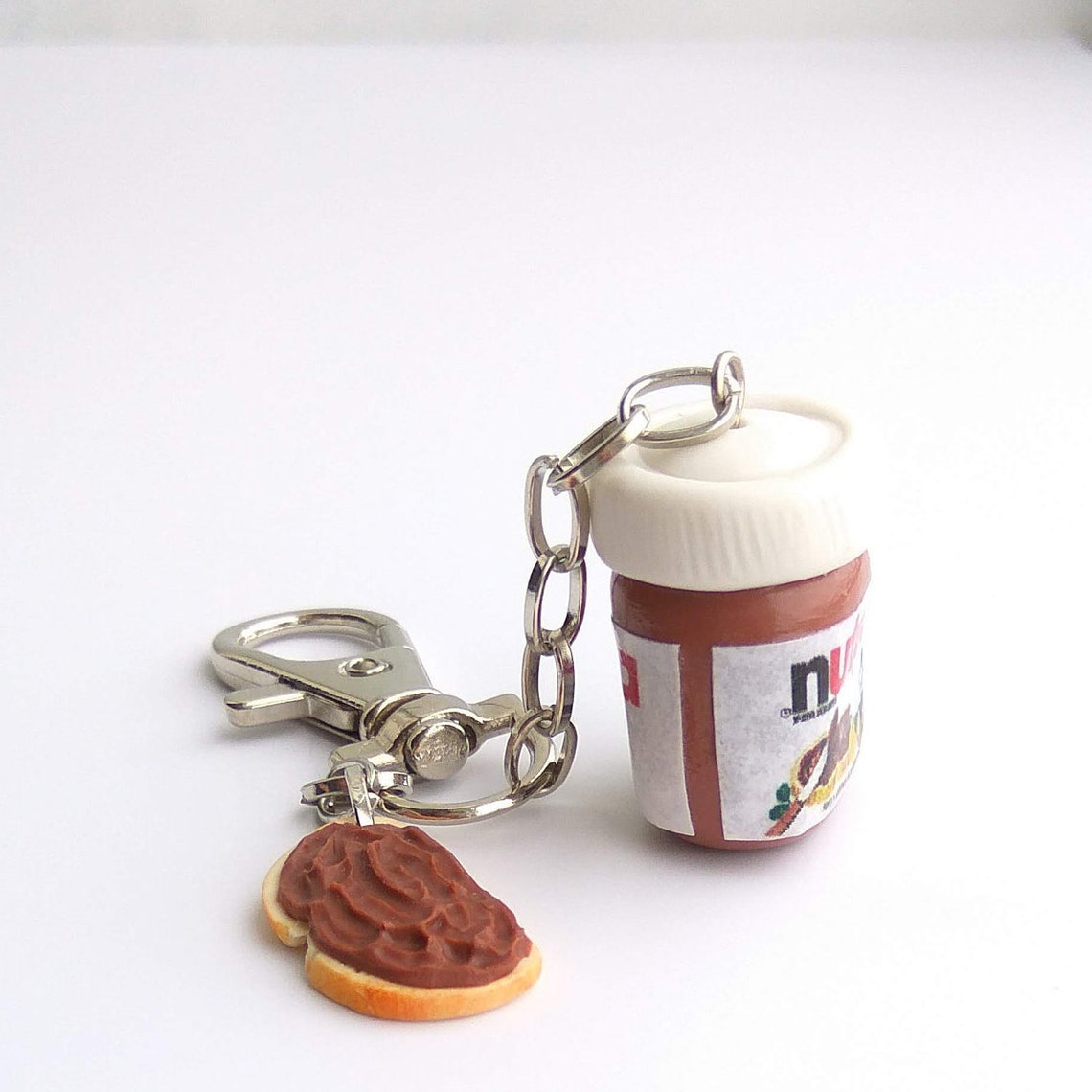 Nutella Jar and Chocolate Sandwich Charm Nutella Keychain Cute Etsy
