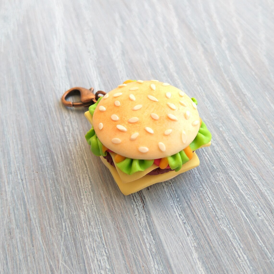 Fast food jewelry Hamburger Food charms Burger pendant Etsy