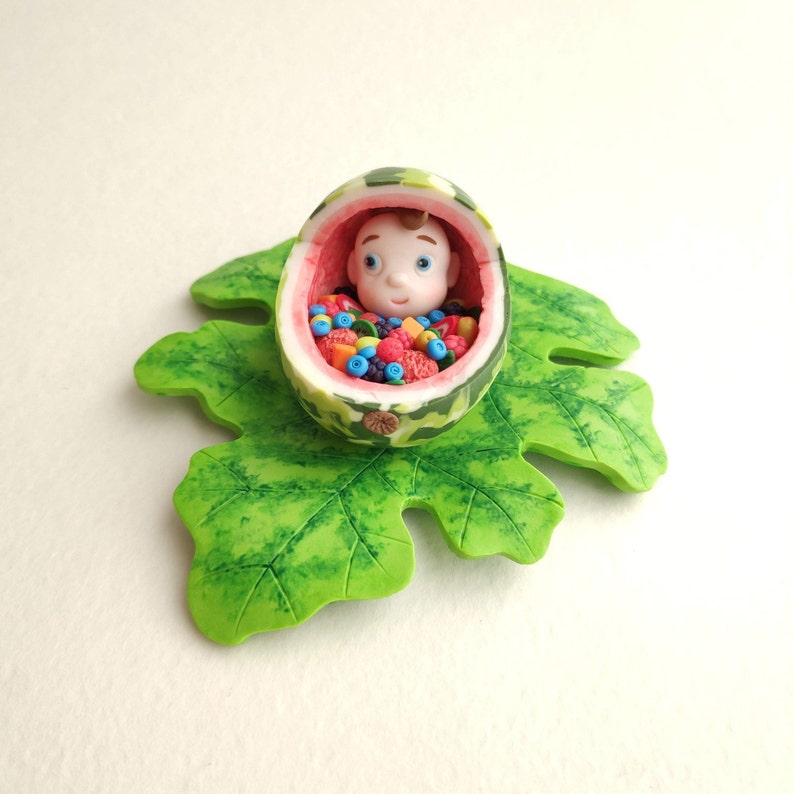 Gender Reveal Gift Miniature Watermelon Baby Carriage Etsy