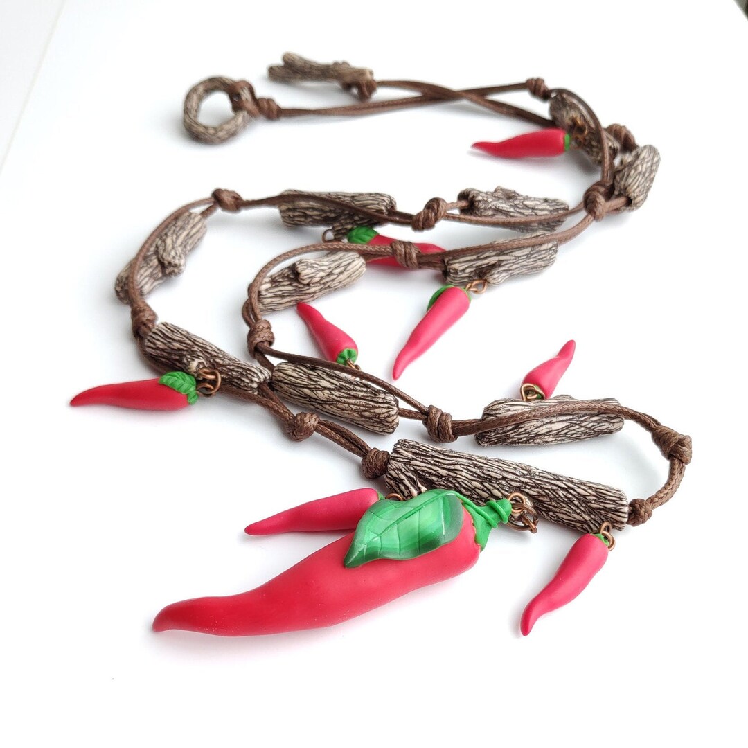 Hot Chili Pepper Necklace Vegan Necklace Red Pepper Jewelry Etsy