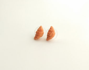 Handmade Croissant Stud Earrings: Miniature Food Jewelry