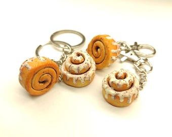 Cinnamon Roll Keychain, Cinnamon bun charm
