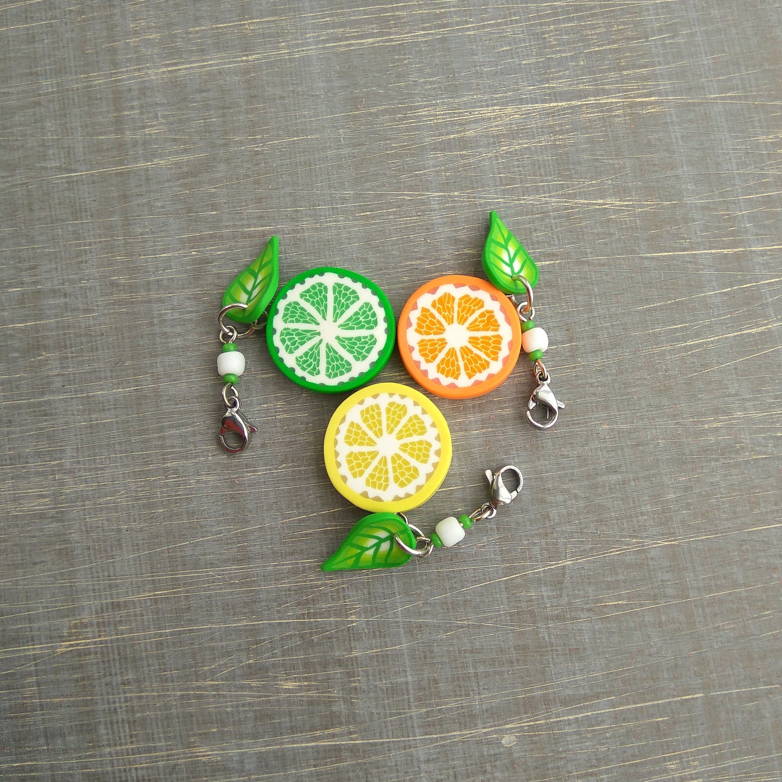 Lemon Orange Lime Charm Cute keychains Handbag charms Citrus Etsy