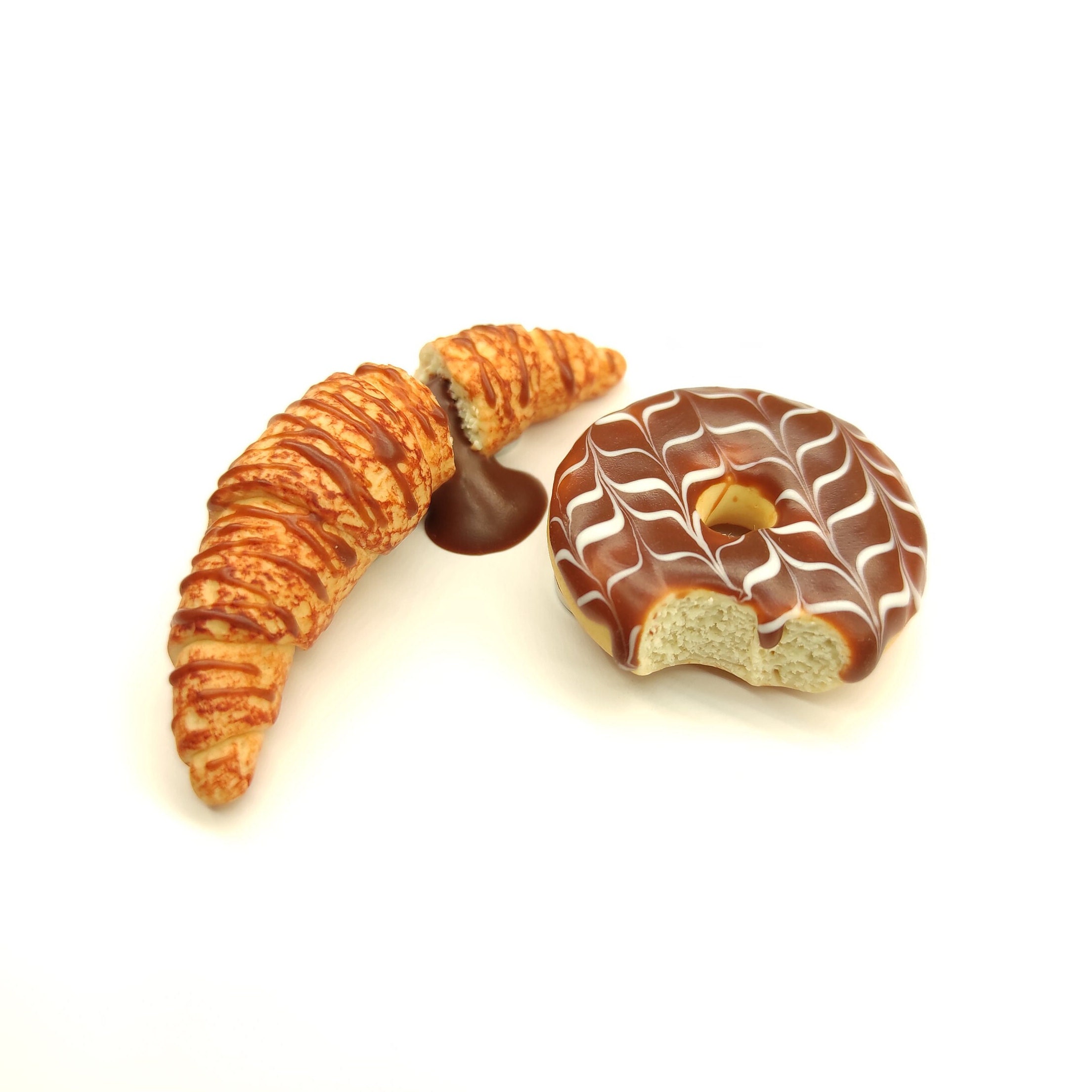 Croissant and Donut Magnet, Food Magnet
