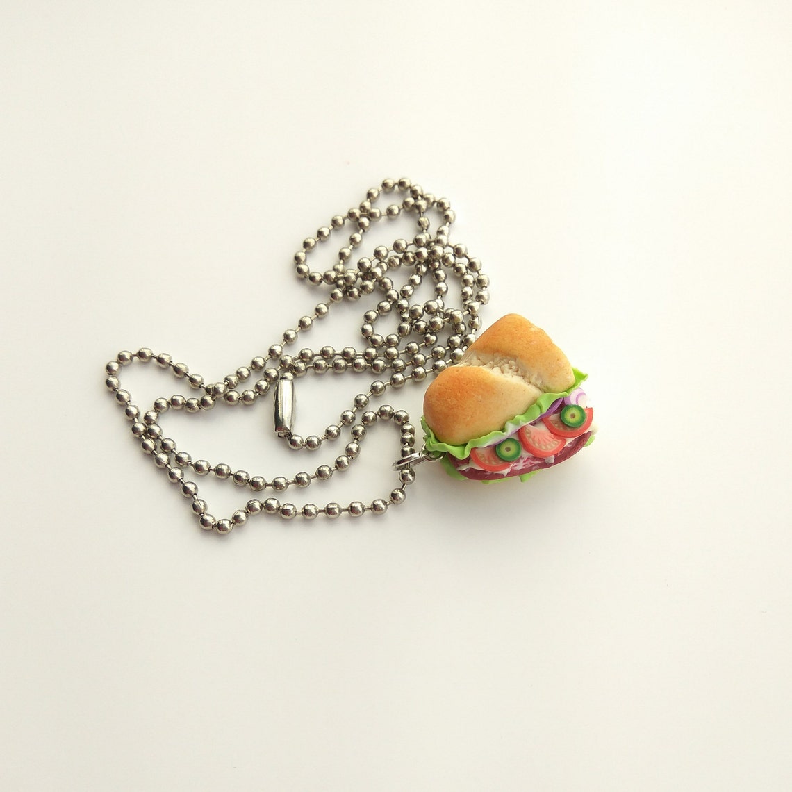 Sausage sandwich necklace Baker mums gift Fake food necklace Etsy