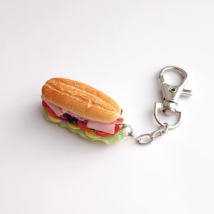 Porte-clés sandwich, bijou de sac, cadeau gourmand