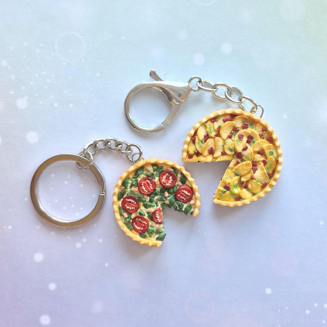 Mini Pie Keychain Savoury Pie Quiche, Miniature Food Keychain - Etsy