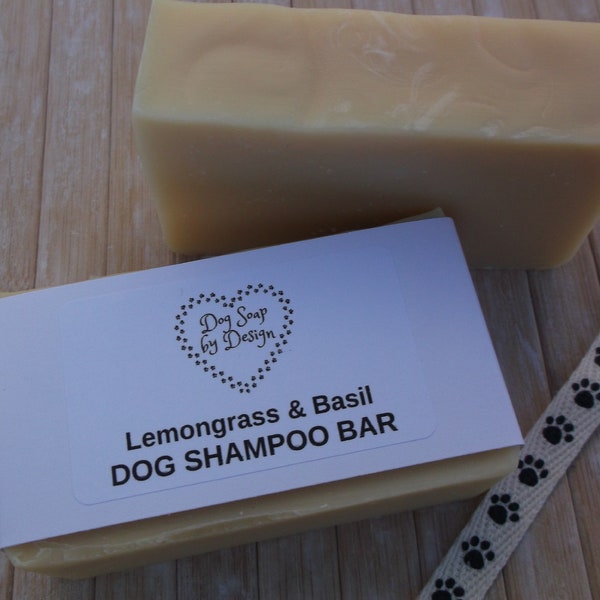 DOG SHAMPOO BAR -  Lemongrass & Basil - Vegan friendly - Animal Cruelty free - Free from harmful chemicals - Soap for Dogs 105g+