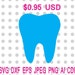 Tooth Svg Dxf Eps Png Jpg Cdr Ai Cut Vector File Silhouette Cameo Cricut Design Vinyl Decal