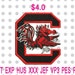South Carolina Gamecocks Logo Machine Embroidery Design 4 Sizes-INSTANT DOWNLOAD